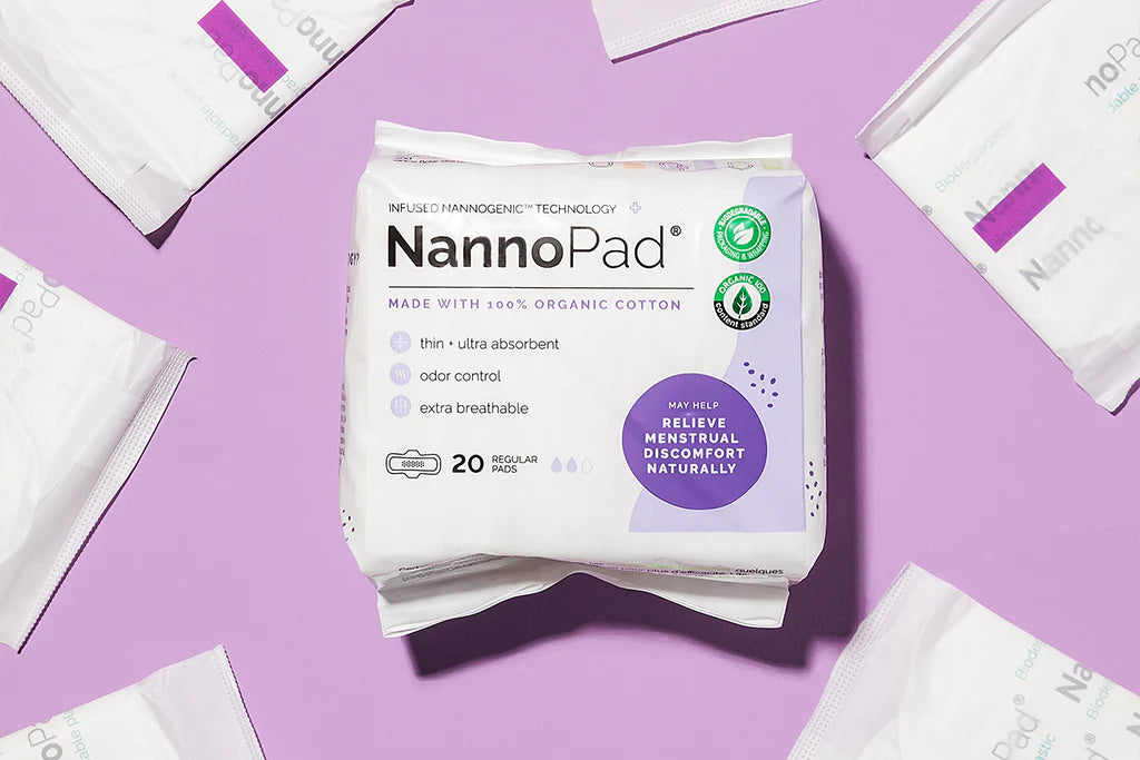 NannoPad Regular, toalla femenina de algodón orgánico, paquete de 20
